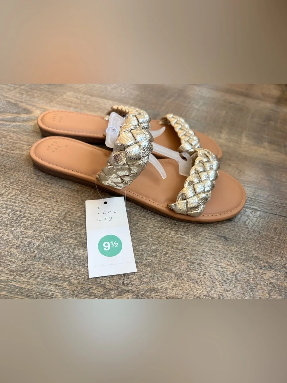 A New Day Braided Double-Strap Slide Sandals